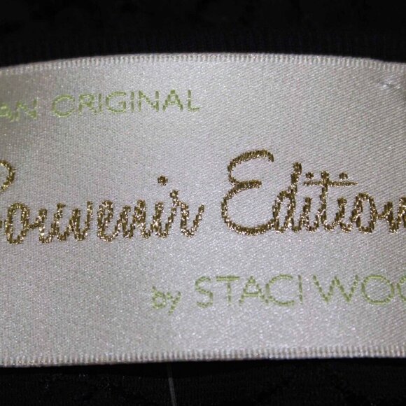 Staci Woo $88 Sz M Black Lace 3/4 Sleeve Cotton Nylon Poly Blend Dress - Picture 5 of 8